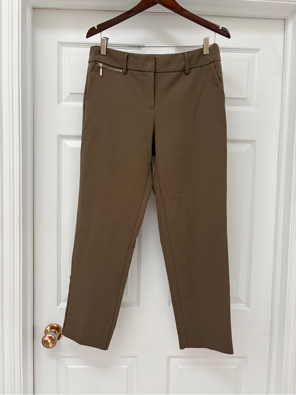 Zac & Rachel Olive Brown Straight-Leg Ankle Pants ladies size 8